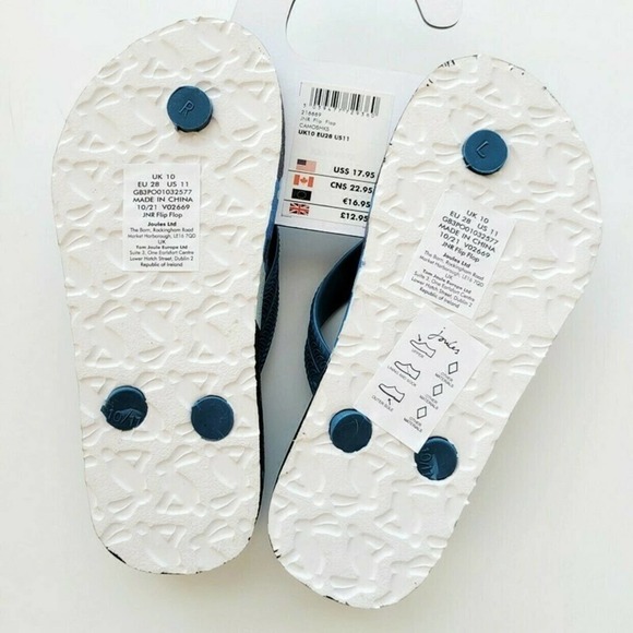 New Joules 11 Shark Flip Flops Navy Blue - Picture 4 of 4